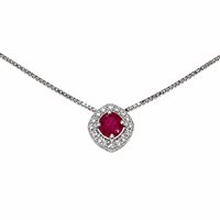 Halskette Donna Oro in Weißgold Rubini+Diamanti LPR12108.004
